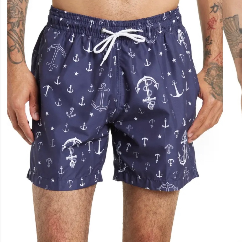 Sano anchor printed swim trunks  men’s size large